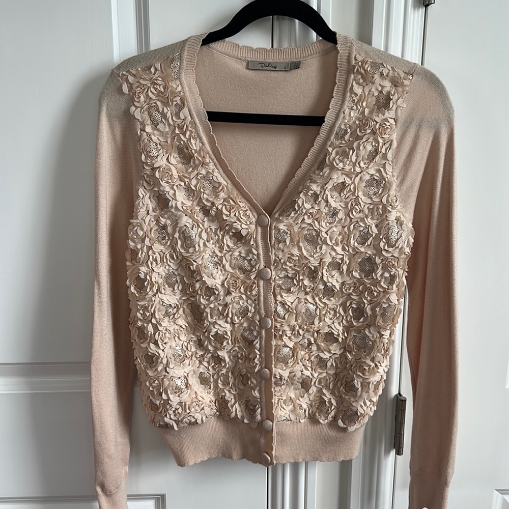 Darling, embellished cardigan sweater. Worn once.